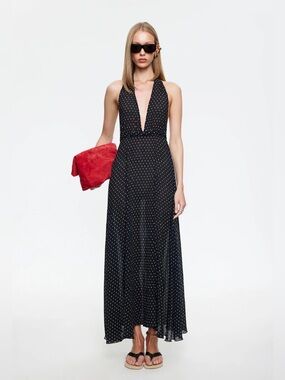 Lioness District Maxi Dress | onyx polka A3